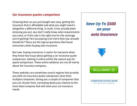 Auto Insurance Quotes Comparison Auto Insurance