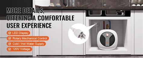 VEVOR Electric Mini Tank Water Heater Gallon Tank W Hot Water Boiler Storage Safety