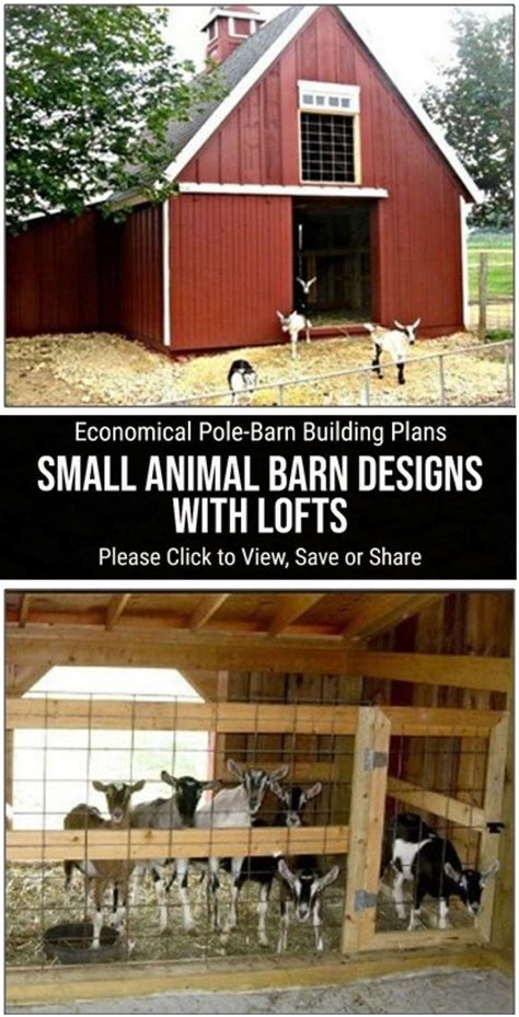 3 Small Animal Barn Plans Complete Pole Barn Construction Blueprints