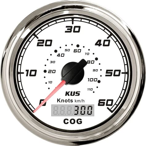 Kus 85mm Marine Boat Vessels Gps Speedometer 0 60knots Speed Gauge 12v
