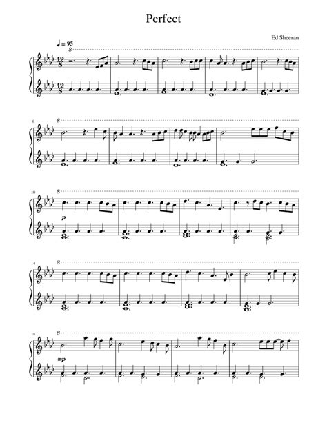 Perfect Ed Sheeran Sheet Music For Piano Solo