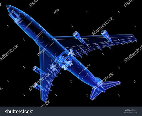 Boeing 747 Blueprint Rendering. Stock Photo 3779221 : Shutterstock