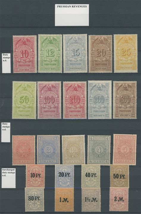 Germany Revenue And Non Postal Stamps Stamp Auctions