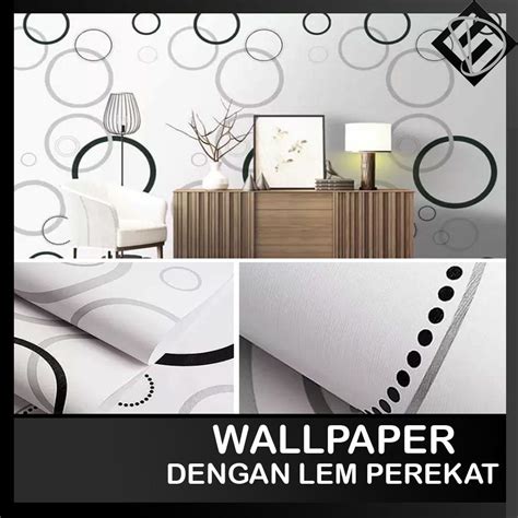 Jual Wallpaper Dinding MOTIF CAKRA HITAM PUTIH GOLD UNGU POLKA HITAM