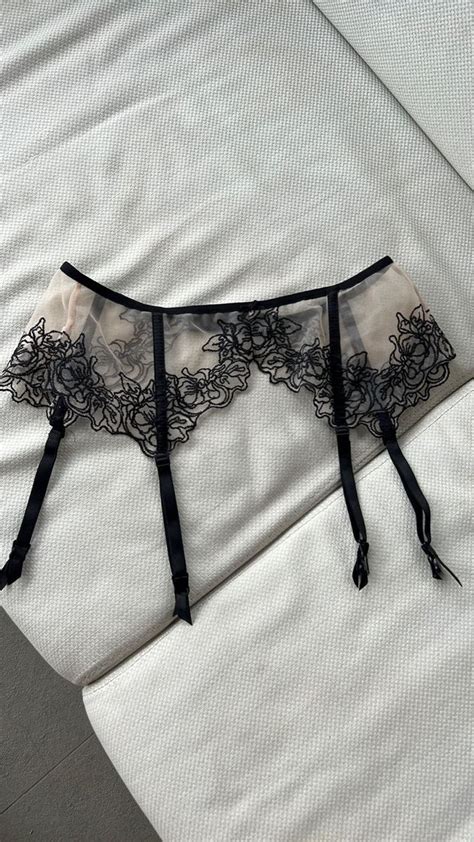 Cinta Liga Loungerie Preto E Transpar Ncia Lingerie Feminina Loungerie Usado Enjoei