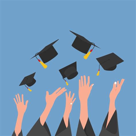 Trendy Throwing Graduation Caps 15035554 Vector Art At Vecteezy