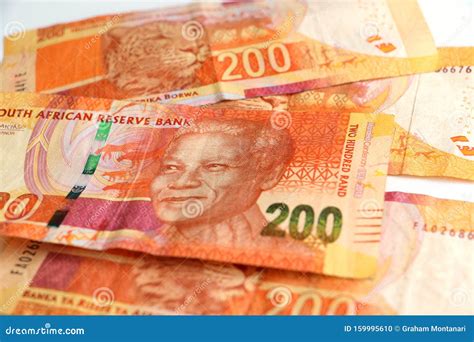 South African Money Two Hundred Rand Notes Editorial Image Image Of