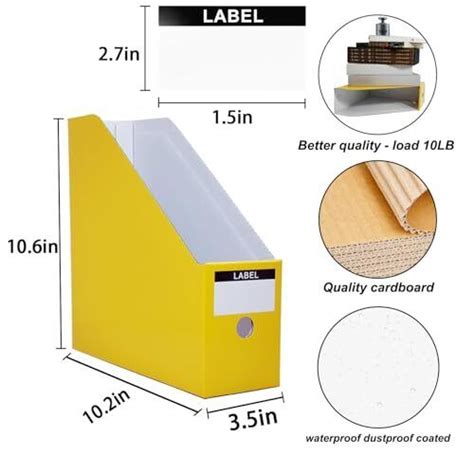 Cardboard Magazine Holder Magazine File Holder For Desk 2 Pack Yellow Ebay