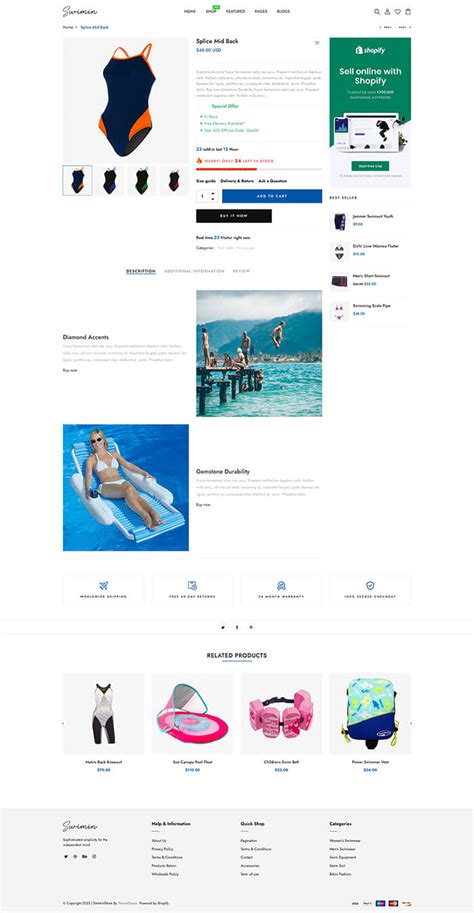 Swimin Swimwear Bikini Fashion Accessories Responsive Shopify Theme