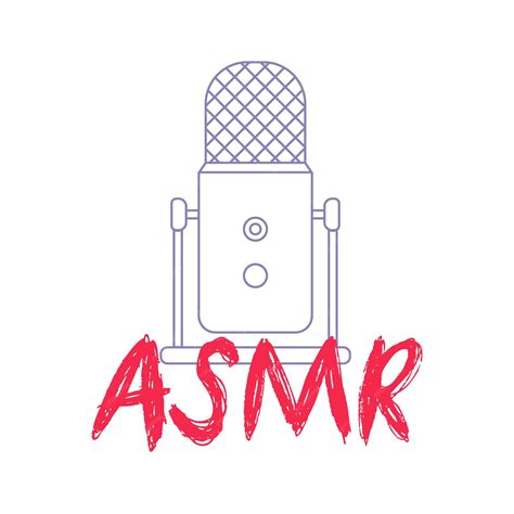 Premium Vector Outline Microphone And Handwritten Asmr Text Logo For