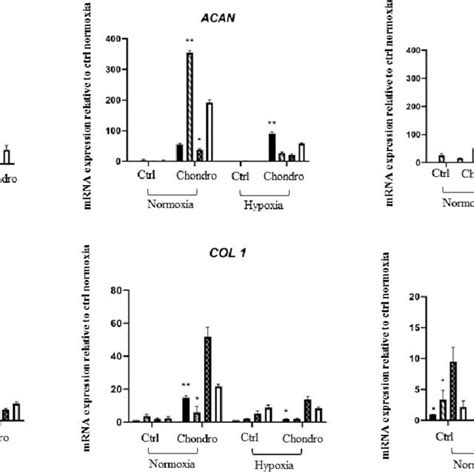 Expression Of Cartilage Genes In Four Different Cell Sources In