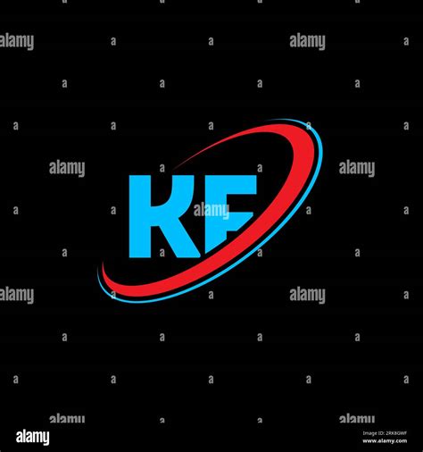 KF K F letter logo design. Initial letter KF linked circle uppercase ...