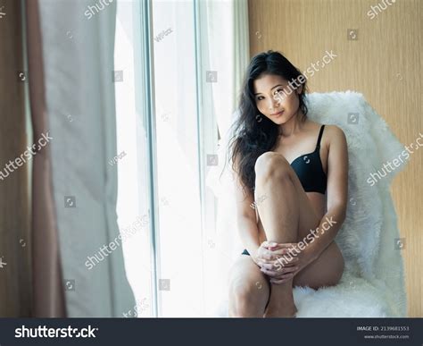 Sexy Asian Woman Wearing Black Bikini Stock Photo Edit Now