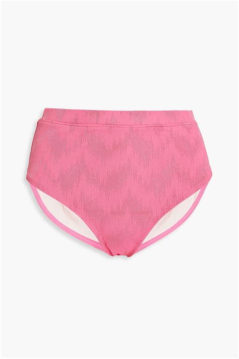 Solid Striped Hoch Sitzendes Bikini H Schen Aus Stretch Jacquard The Outnet