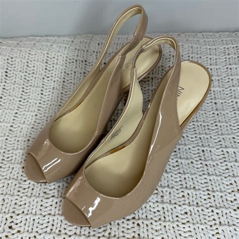 Nine West Shoes Nine West Nude Open Toe 35 Inch Heels Size 65m B24 Poshmark