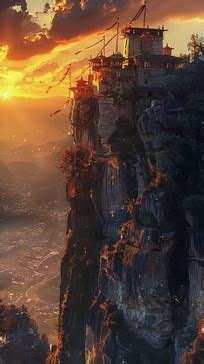 sunset mountain monastery image sunset monastery mountain