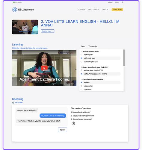 ESLVideo.com - Speak English with AI.