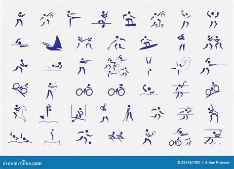 Vector Set Pictograms Summer Olympic Games Stock Vector Illustration