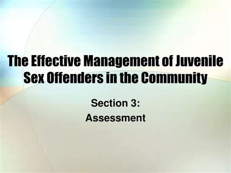 Ppt The Effective Management Of Juvenile Sex Offenders In The Community Powerpoint
