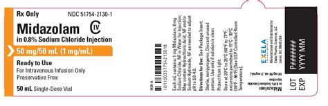 Dailymed Midazolam Hydrochloride Injection Solution
