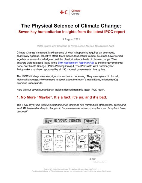 The Physical Science of Climate Change: Seven key humanitarian insights