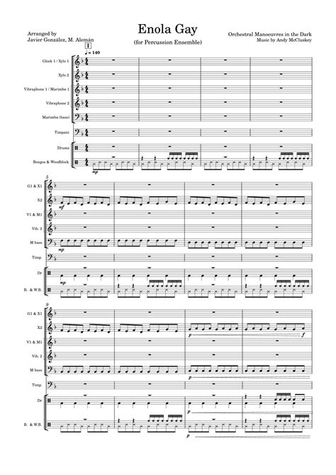 Enola Gay arr Javier González Sánchez by Orchestral Manoeuvres In The Dark Sheet Music for