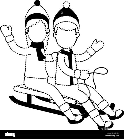 Snow Sled Black And White Stock Photos And Images Alamy