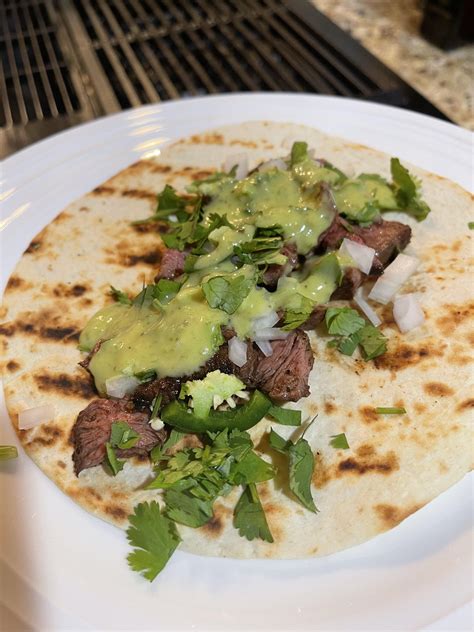 Grilled Flat Iron Steak Taco Rfoodporn