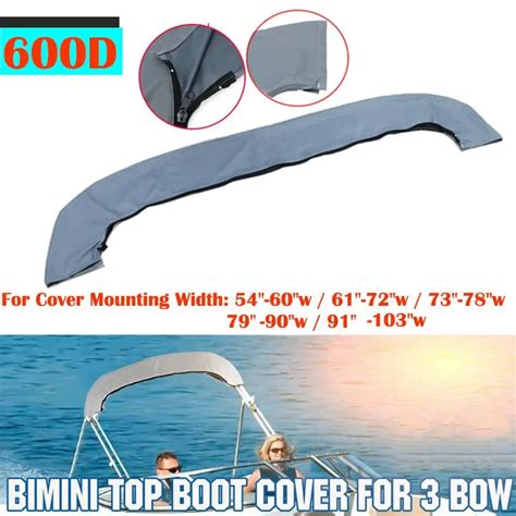 Waterproof 600d 3 Bow Bimini Top Boot Cover No Frame Yacht Boat Cover With Zipper Anti