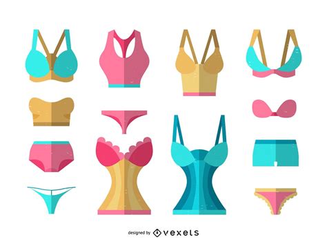 Baixar Vetor De Conjunto De Ilustração De Lingerie Feminina