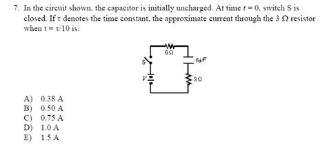 Solved In The Circuit Shown The Capacitor Is Initially Chegg