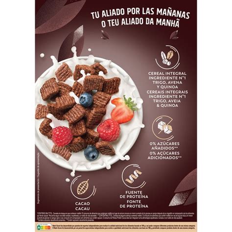 Proteína cereales copos de trigo integral avena integral y quinoa