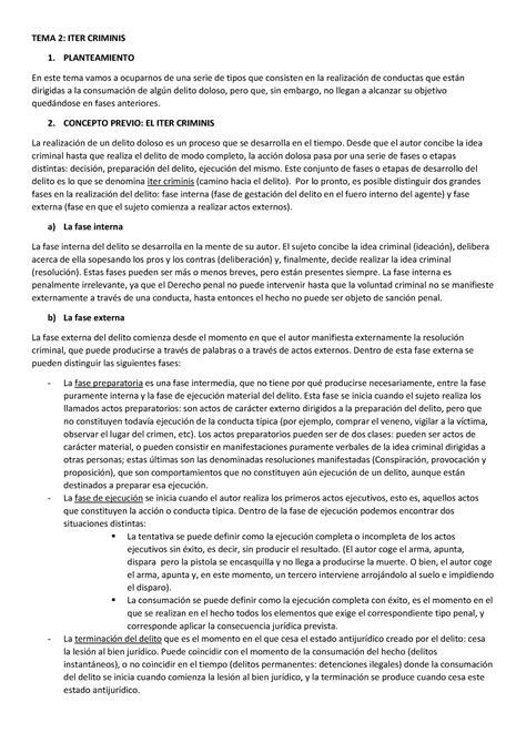 Resumen tema 2 Derecho Penal II Beatriz López Alonso TEMA 2 ITER