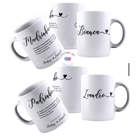 Canecas Personalizadas Convite Padrinho E Madrinha De Casamento