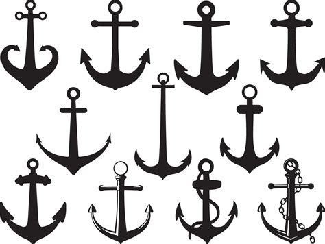 Ship Anchors Silhouette On White Background 44771624 Vector Art At Vecteezy