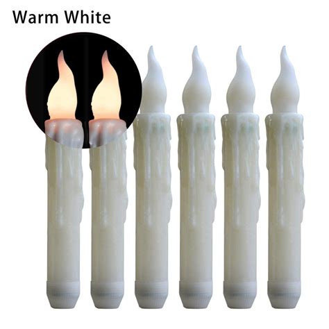 Flameless Battery Operated Led Taper Candles Timing Function Flickering