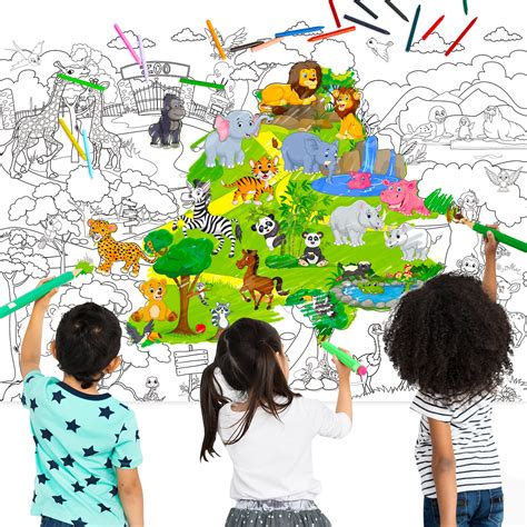 Buy Zoo Jumbo Giant Coloring for Kids 45 x 32 Inch Table Wall Coloring