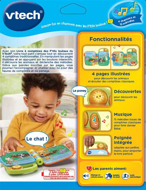 VTech Livre bébé musical Livre à comptines des P tits loulous