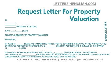 Request Letter For Property Valuation Sample Letter Requesting