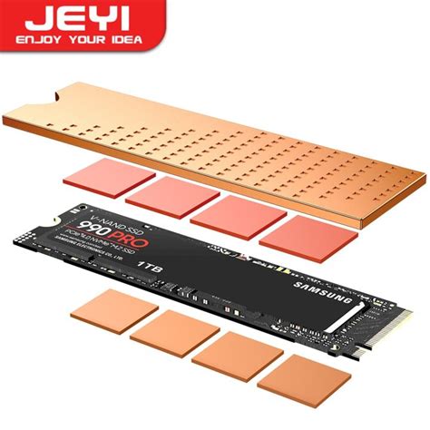 Jeyi Copper M 2 Heatsink With Nano Thermal Pads Nvme Ngff Pure Copper Ssd Cooler Solid State