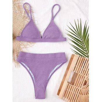 Emmiol Free Shipping Basic Triangle Bikini Set Lilac M In Bikini Sets Online Store EMMIOL