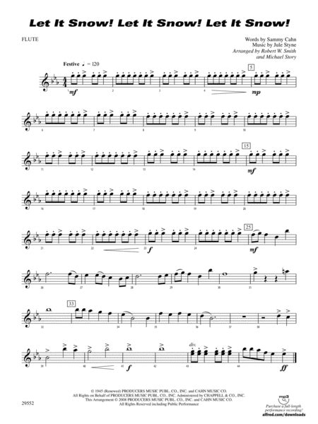 Let It Snow Let It Snow Let It Snow Flute By Jule Styne Concert Band Digital Sheet Music