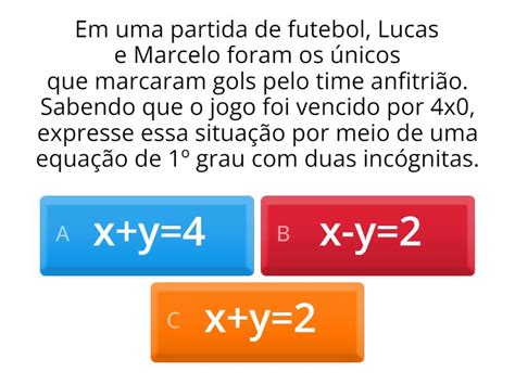 Equação Do 1 Grau Com Duas Incógnitas Exercícios 8 Ano