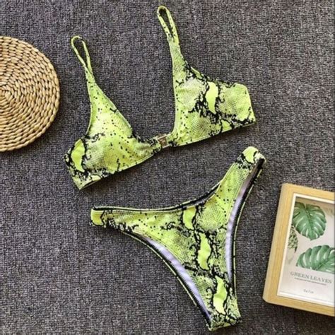Swim Snake Print Bikini Set Poshmark