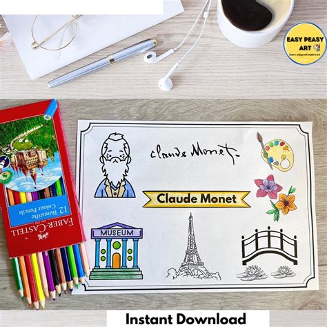 Famous Artists Coloring Pages Vincent Van Gogh Coloring Page - Etsy UK