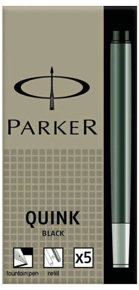 Parker Quink Ink Cartridges In Permanent Black 5 Pack 30110