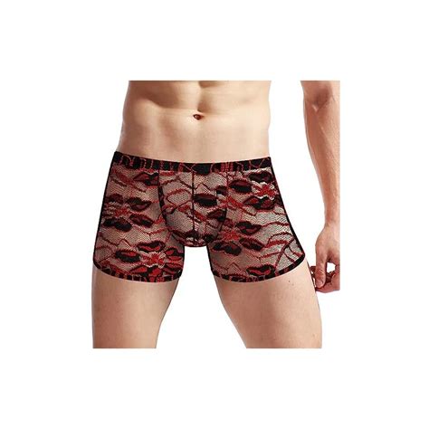 Inlzdz Perizoma Tanga Da Uomo In Pizzo Trasparente Biancheria Intima Sissy Gay Lingerie