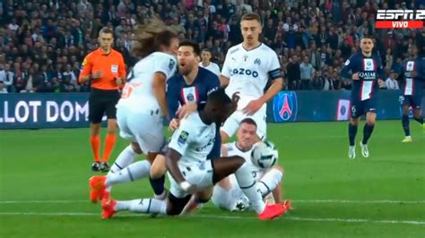 Video La Triple Patada Que Recibi Messi En El Psg Marsella