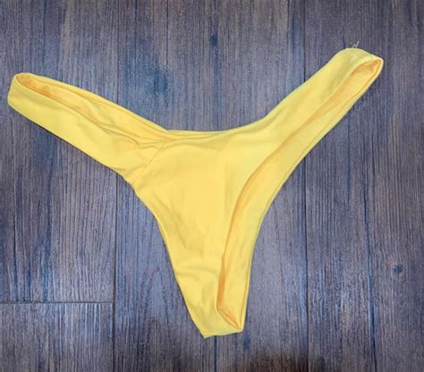 Thong Bikini Bottom Yellow Size L 5 From Shelby