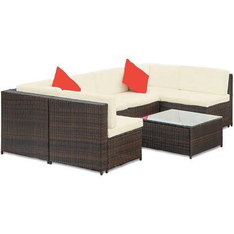 TIRAMISUBEST 7 Piece Wicker Patio Conversation Sectional Seating Set